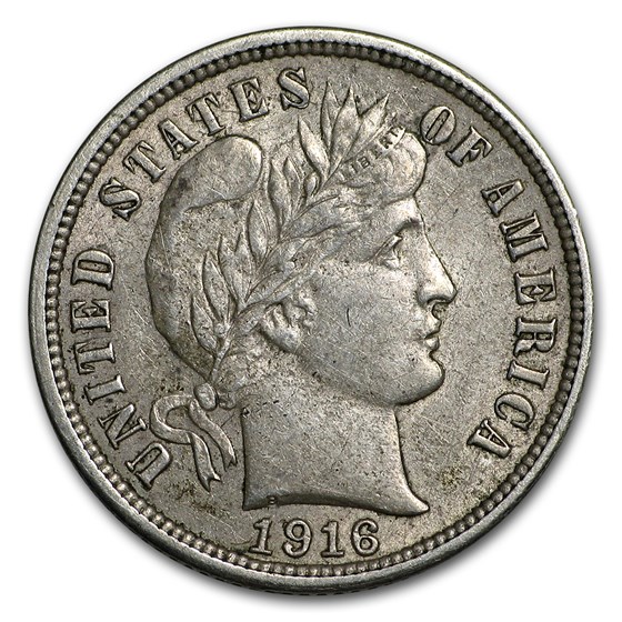 1916 Barber Dime AU 1916 Barber Dime AU